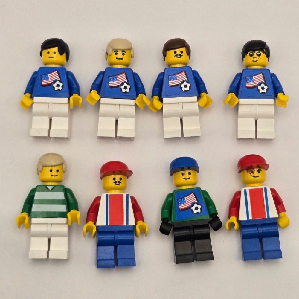 LEGO 8pc USA World Cup Soccer Minifigure Lot Vintage 90s Sports Figures - Picture 1 of 9